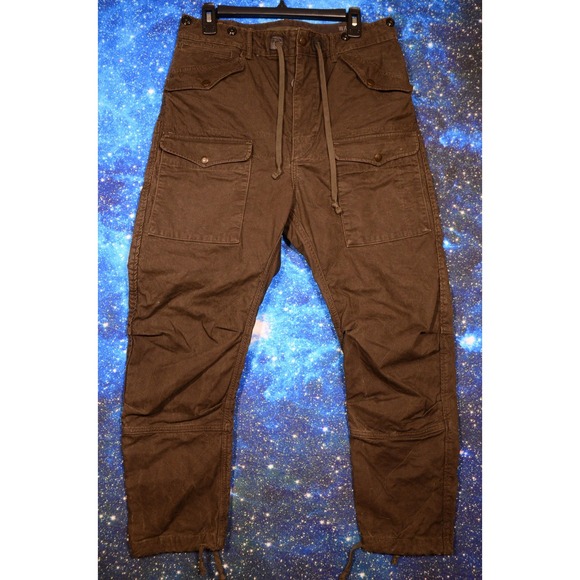 RRL Double RL Pants Mens 31x30 Olive Quilted Military Field Cargo Drawstring - Picture 1 of 13
